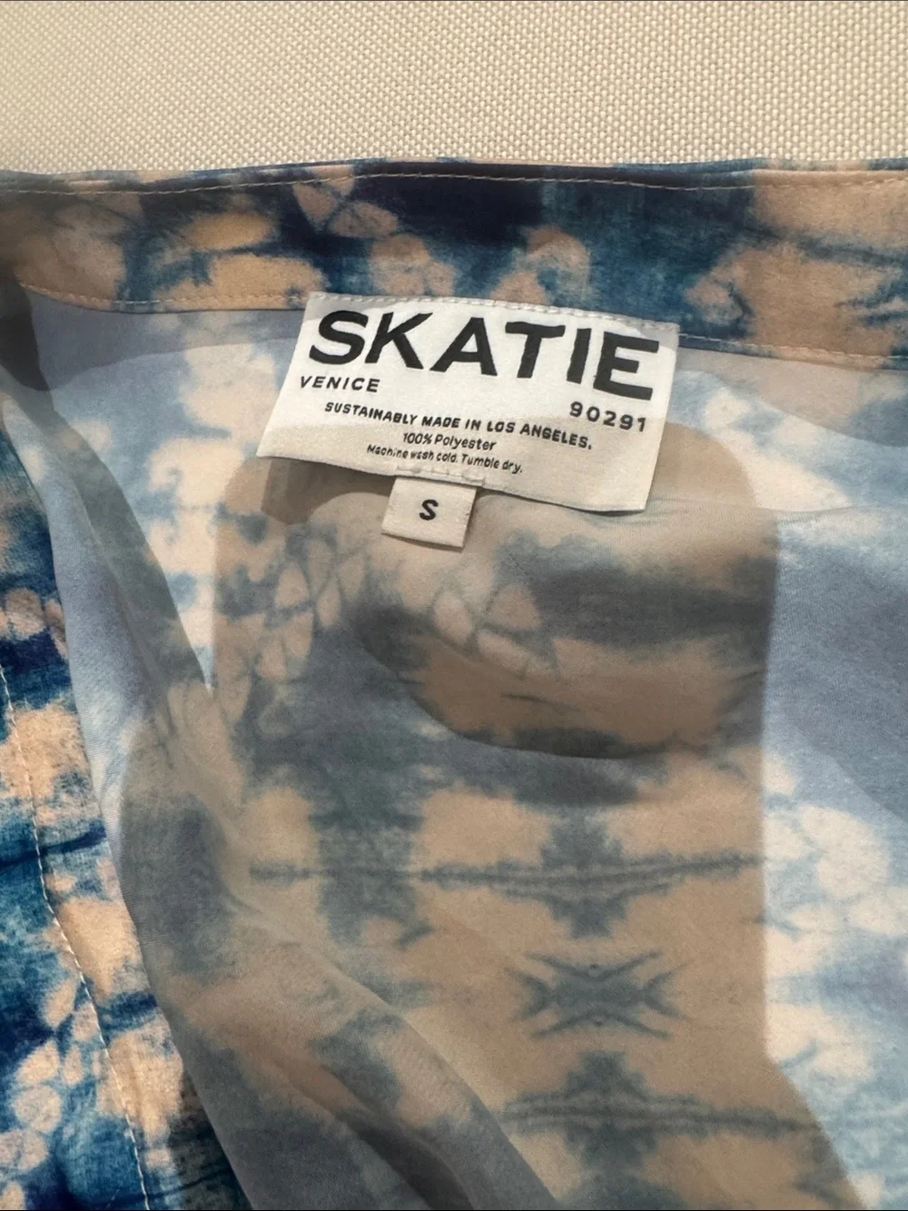 Skatie Blue & Cream Tie-Dye Coverup/Dress - Picture 3 of 6